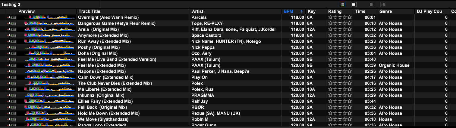 The results of KimiCue hot cues loaded inside Rekordbox